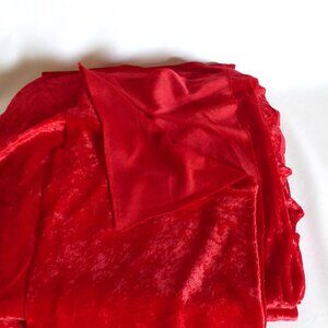 NEW 6 PIECES RED CRUSHED VELVET LUXURIOUS VISCOSE COTTON BASE FABRIC 10+ YARDS